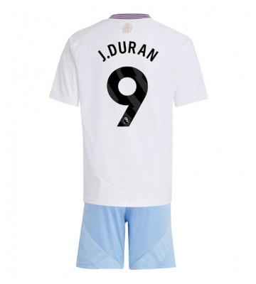 Aston Villa Jhon Duran #9 Segunda Equipación Niños 2024-25 Manga Corta (+ Pantalones cortos)